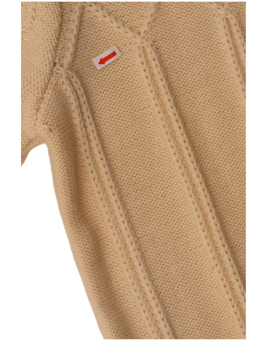 Maglione cardigan da donna vintage UK 12 lana bianco sporco medio