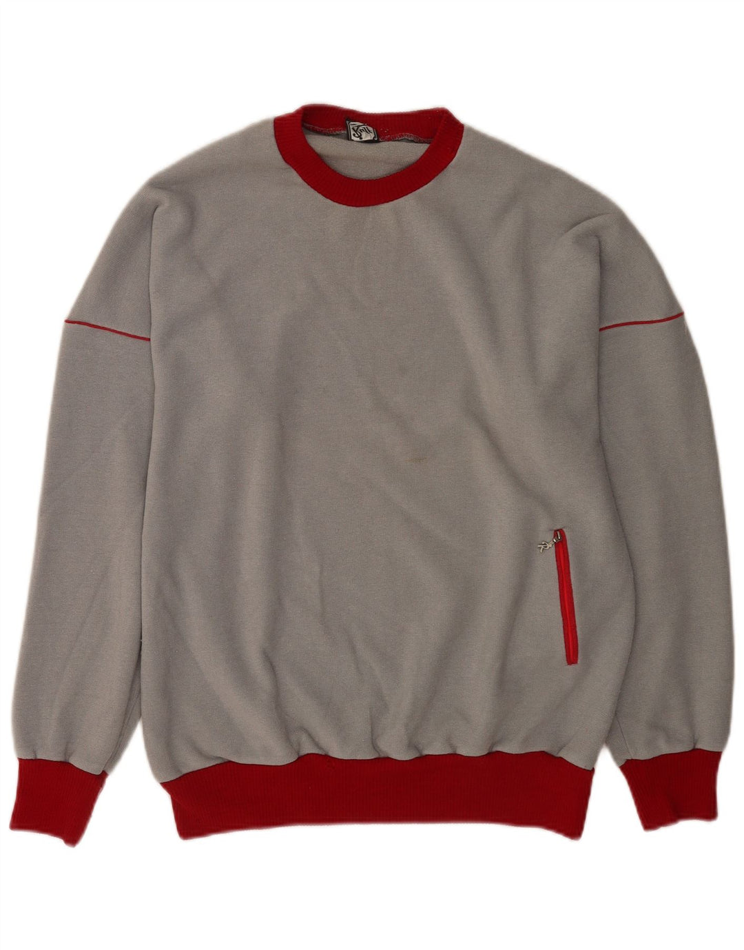 Felpa da uomo vintage maglione IT 54 XL grigio color block
