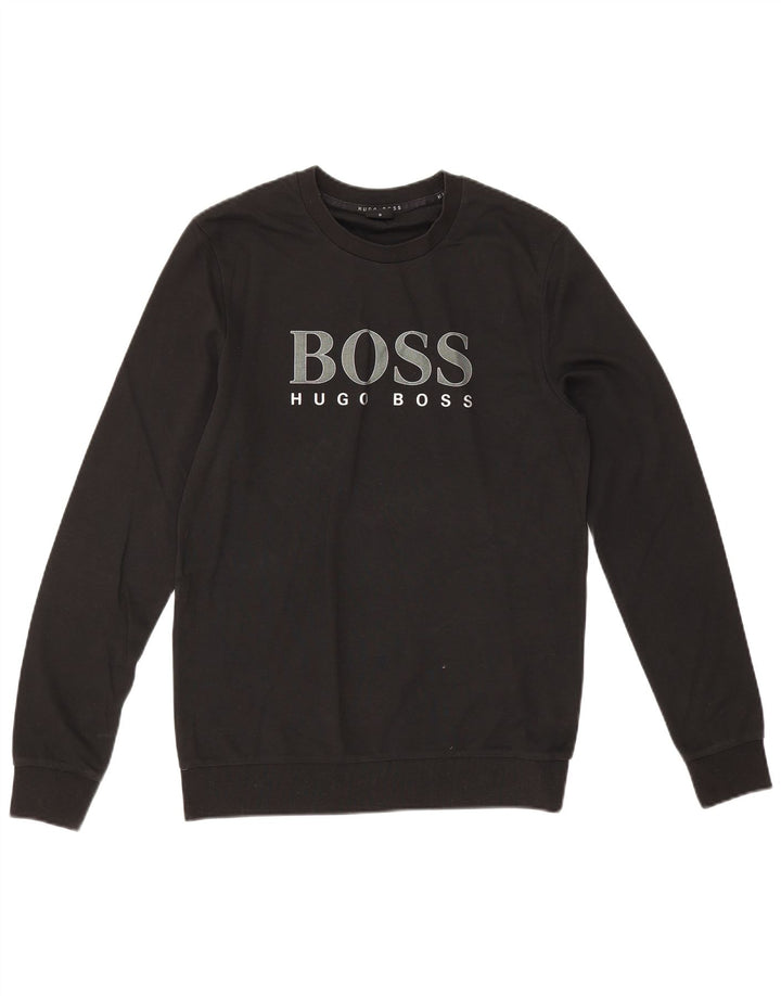 Hugo Boss Felpa grafica da uomo Maglione piccolo cotone nero