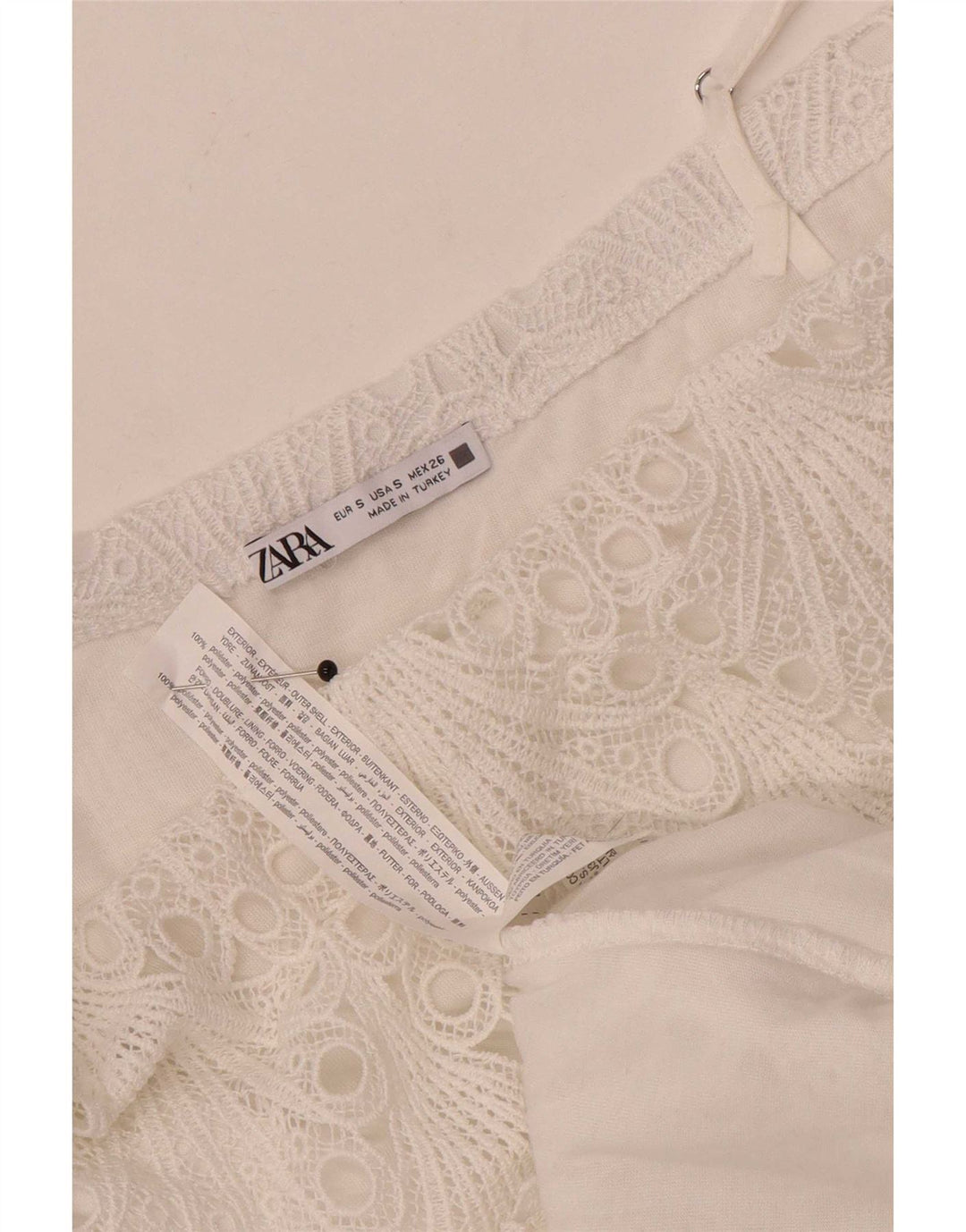 Zara prendisole da donna UK 8 piccolo bianco floreale poliestere