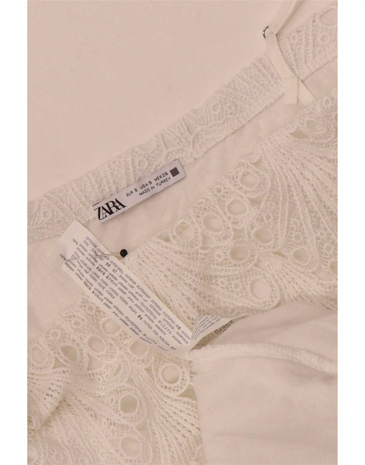 Zara prendisole da donna UK 8 piccolo bianco floreale poliestere