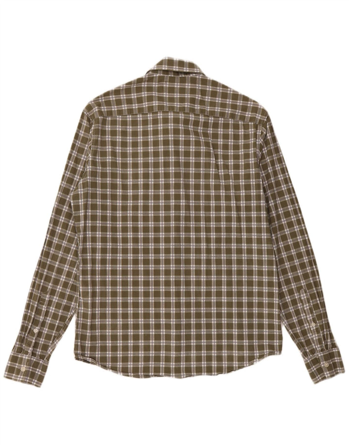 MICHAEL KORS Camicia slim fit da uomo in cotone a quadri kaki medio