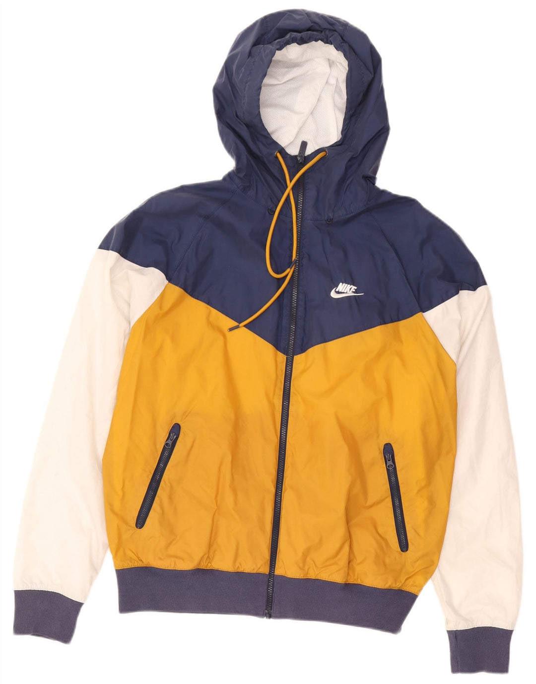 Giacca antipioggia con cappuccio Nike da uomo UK 36 piccola in nylon color block multicolore