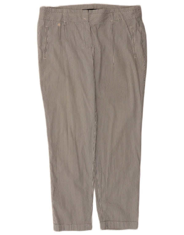 Pantaloni chino slim da donna Zara EU 44 XL W34 L28 cotone gessato bianco