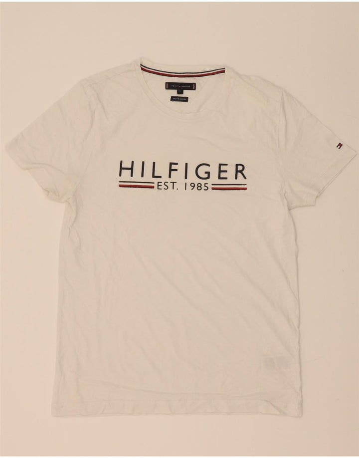 T-shirt grafica da uomo Tommy Hilfiger Top in cotone bianco medio