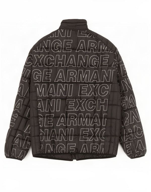 Giacca imbottita grafica da uomo Armani Exchange UK 40 grande nera