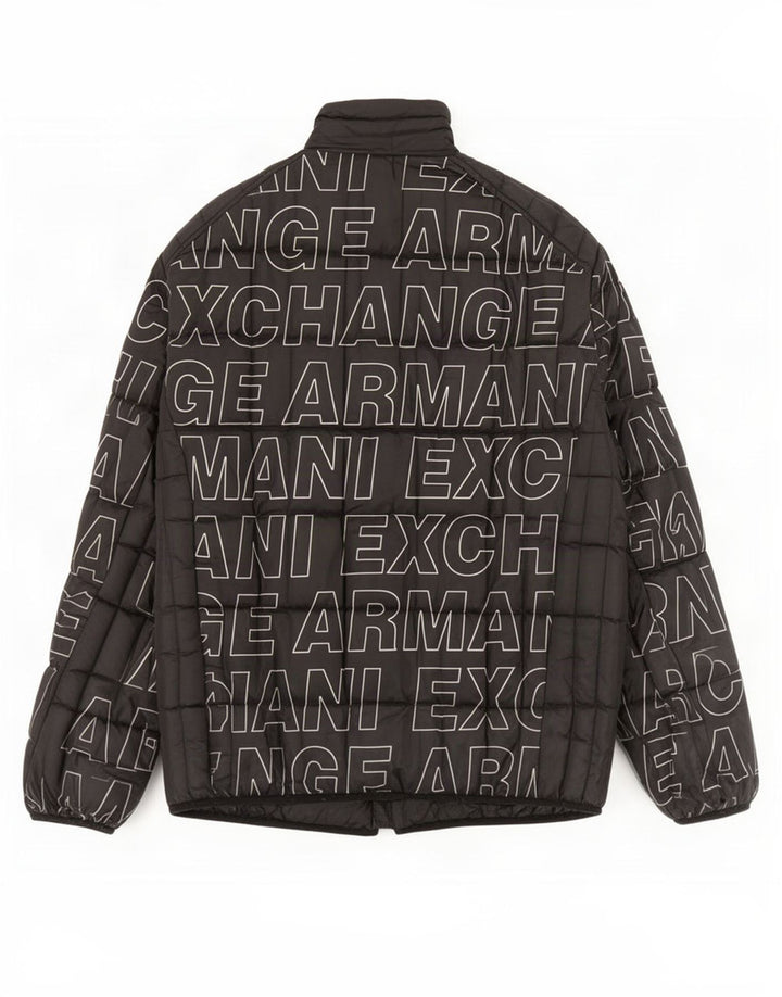 Giacca imbottita grafica da uomo Armani Exchange UK 40 grande nera
