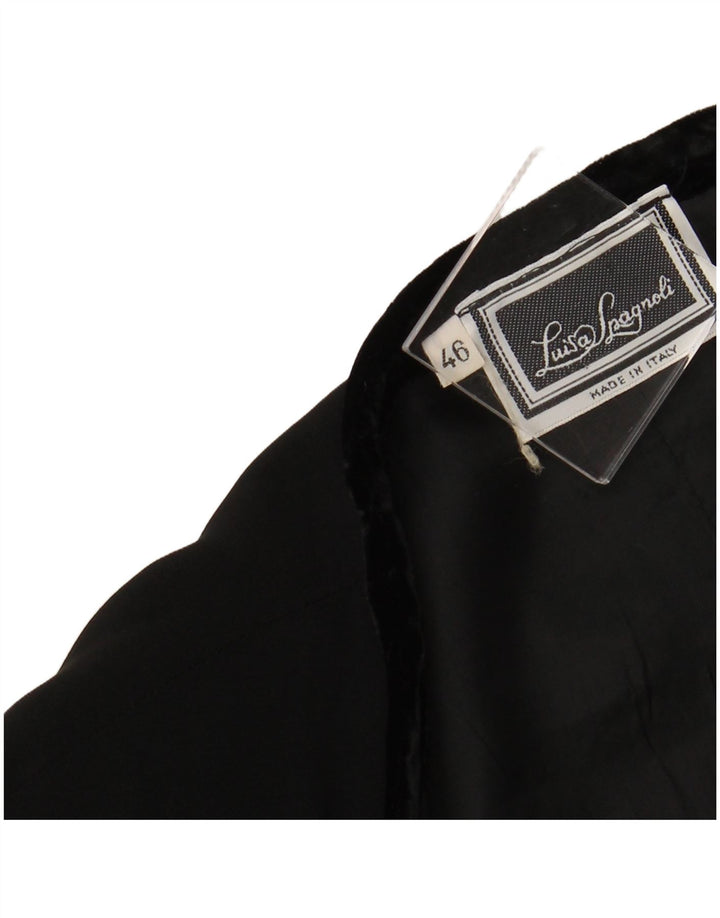LUISA SPAGNOLI Giacca Blazer Aperta da Donna IT 46 Large Nera