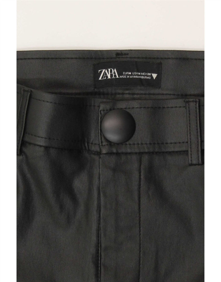 Leggings Zara da donna in ecopelle medi W28 L28 neri