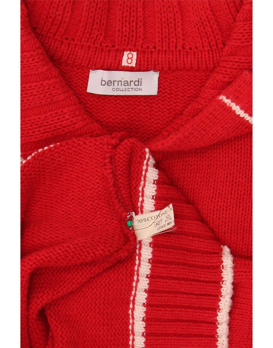 Maglione cardigan con zip intera grafica da donna Bernardi US 8 cotone rosso medio