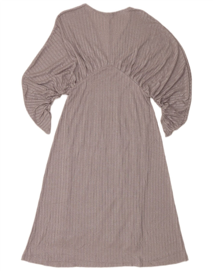 Abito a trapezio a pipistrello da donna Zara con maniche a 3/4 UK 12 medio argento chiazzato