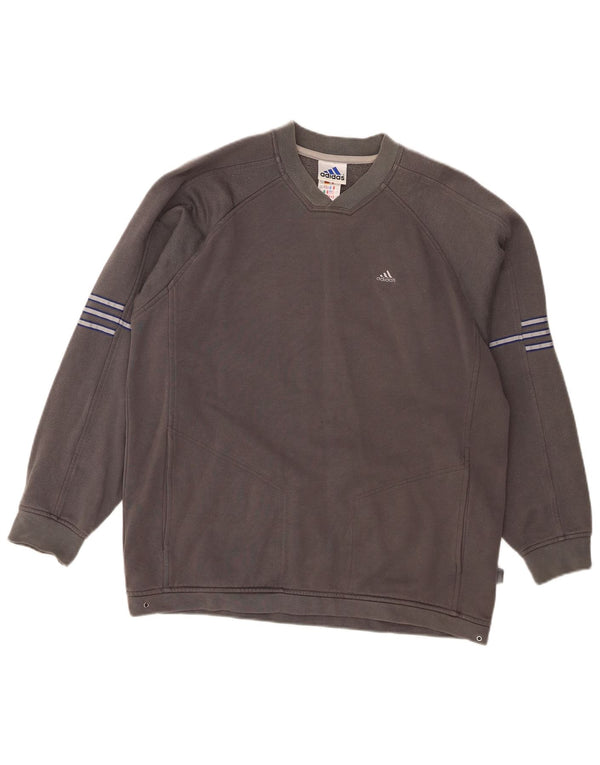 Felpa Maglione Adidas Ragazzo 15-16 Anni Cotone a Righe Grigie