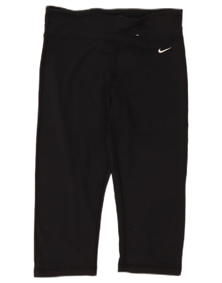 Leggings Capri Dri Fit da donna NIKE UK 10 piccoli in nylon nero