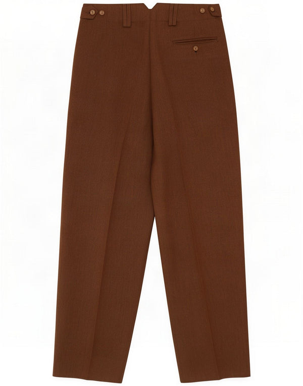 Pantaloni da abito vintage affusolati da uomo IT 46 Small W30 L28 Marrone Poliestere