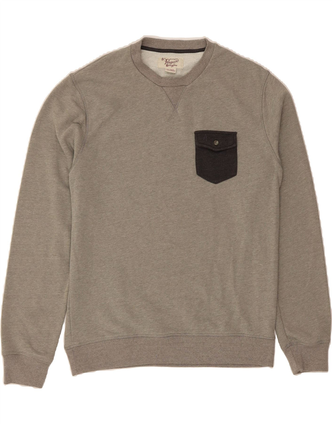 PENGUIN Mens Sweatshirt Jumper XL Grey Cotton Vintage Penguin and Second-Hand Penguin from Messina Hembry 