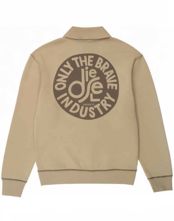 Giacca da ginnastica grafica da uomo Diesel XL in cotone bianco