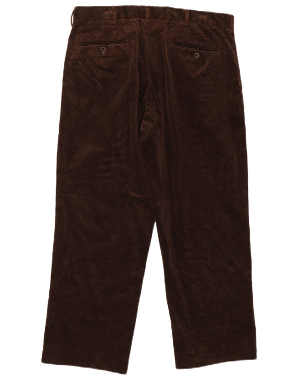 Pantaloni dritti in velluto a coste da uomo Polo Ralph Lauren W36 L27 in cotone marrone