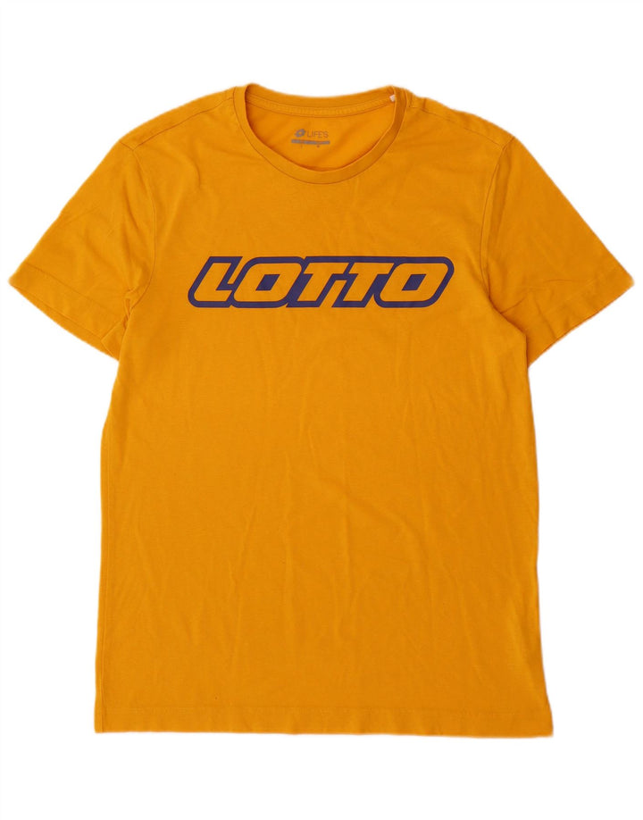 T-shirt grafica da uomo Lotto Top in cotone giallo medio
