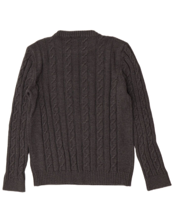 Maglione da donna girocollo Refrigiwear in lana vergine grigio medio