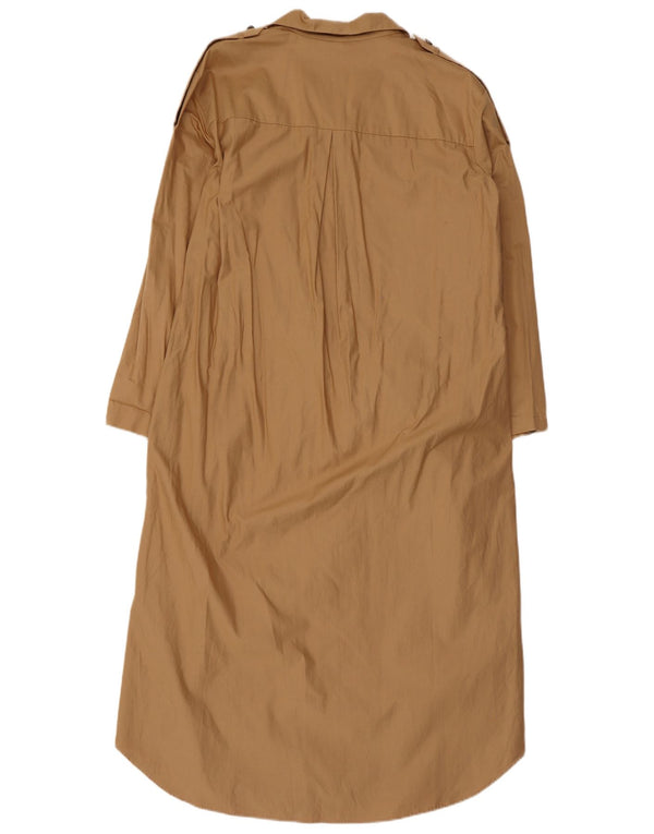 Abito camicia militare Trafaluc da donna Zara UK 14 Cotone beige medio