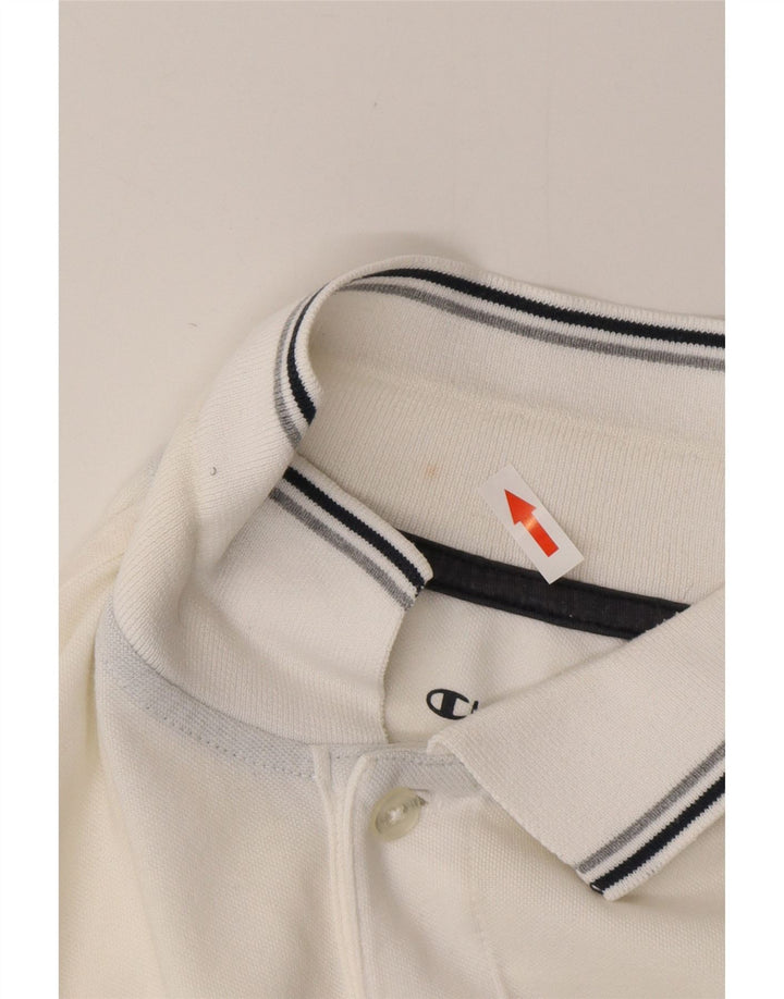 Polo da uomo Easy Fit CHAMPION, taglia grande, in cotone bianco