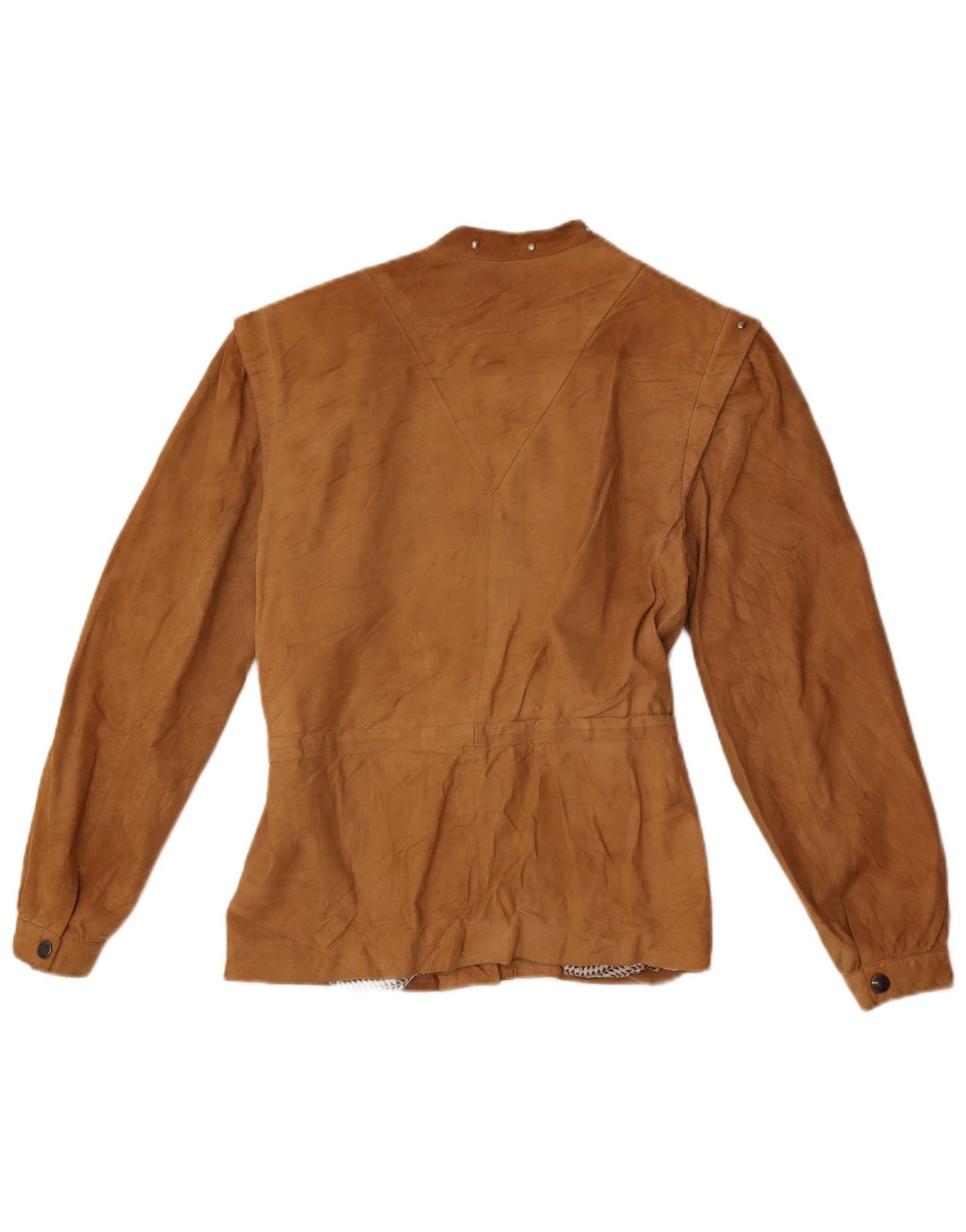 Bomber vintage da donna in pelle scamosciata IT 42 in pelle beige medio