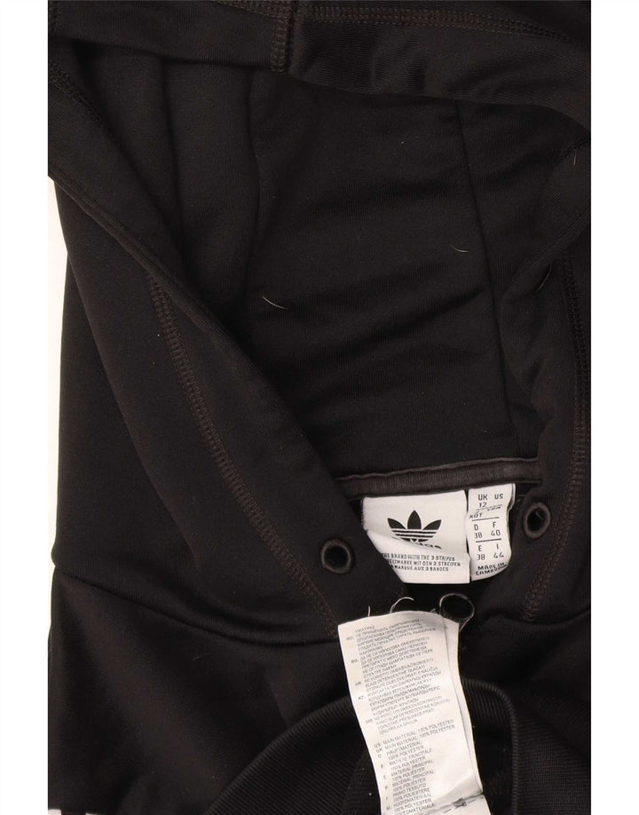 Maglione con cappuccio e zip grafica da donna Adidas UK 12 poliestere nero medio