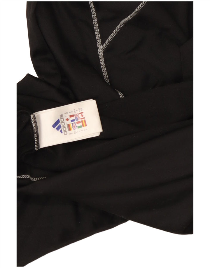 Top Adidas da uomo a manica lunga piccolo in poliestere nero sportivo