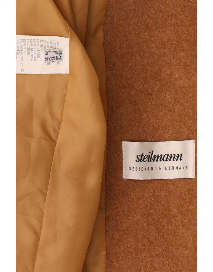 STEILMANN  Womens Overcoat UK 20 2XL Beige Virgin Wool Vintage Steilmann and Second-Hand Steilmann from Messina Hembry 