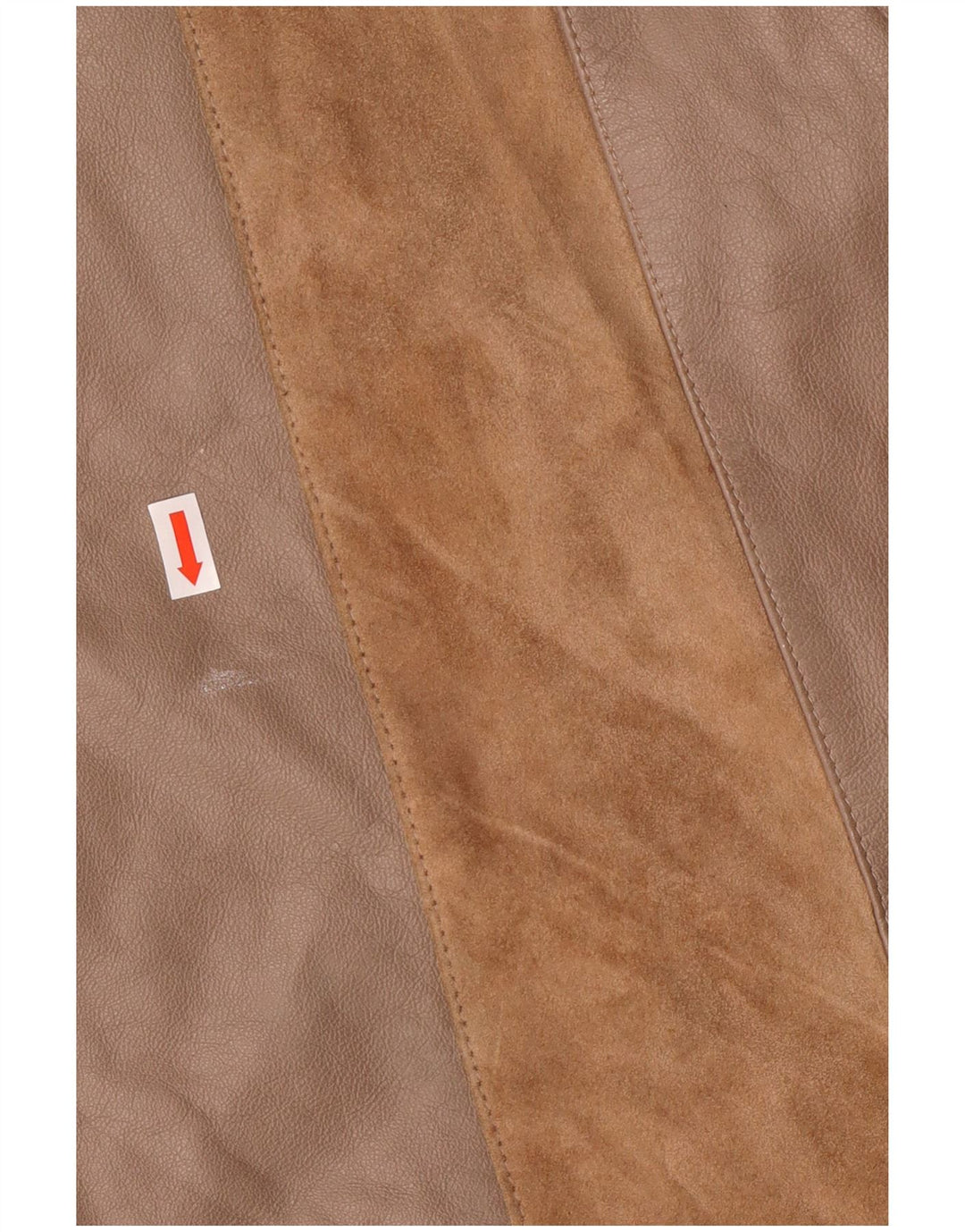 Cappotto in pelle vestibilità ampia da donna Norma UK 14 Classico a righe marrone medio