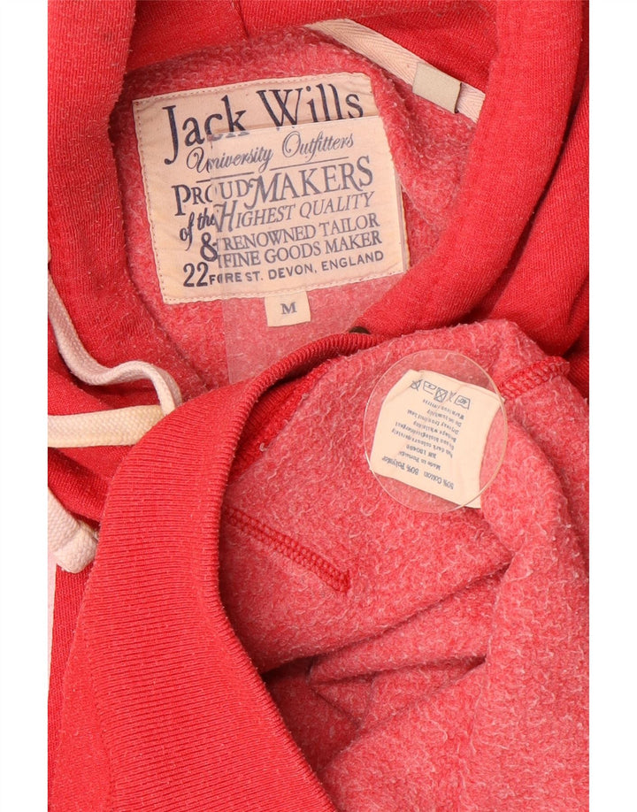 JACK WILLS Felpa con cappuccio grafica da uomo in cotone rosso medio