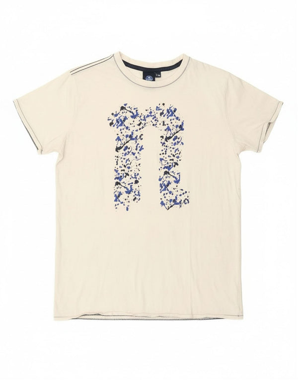 T-shirt grafica da ragazzo North Sails 15-16 anni bianco sporco maculato