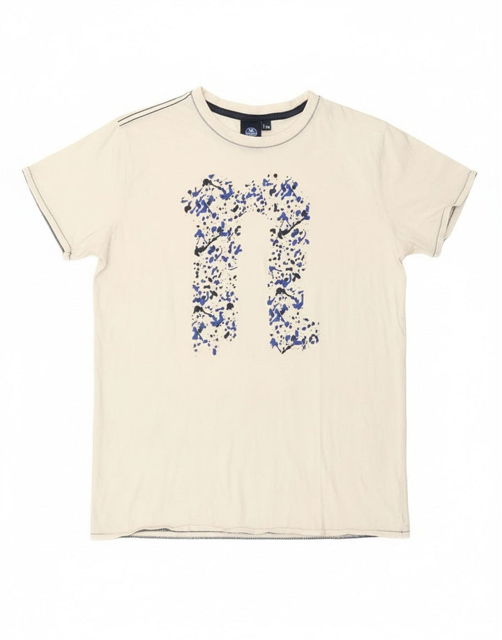 T-shirt grafica da ragazzo North Sails 15-16 anni bianco sporco maculato
