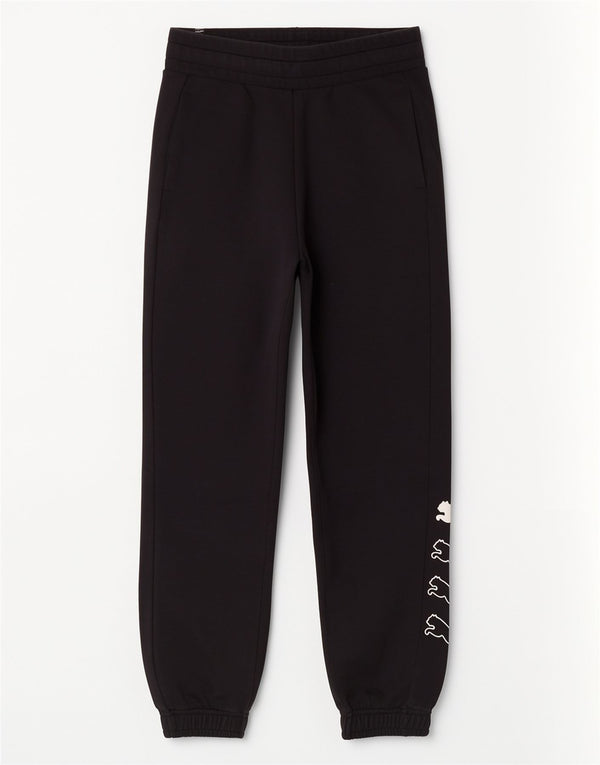 Pantaloni da tuta grafica da uomo Puma Joggers piccoli in cotone nero