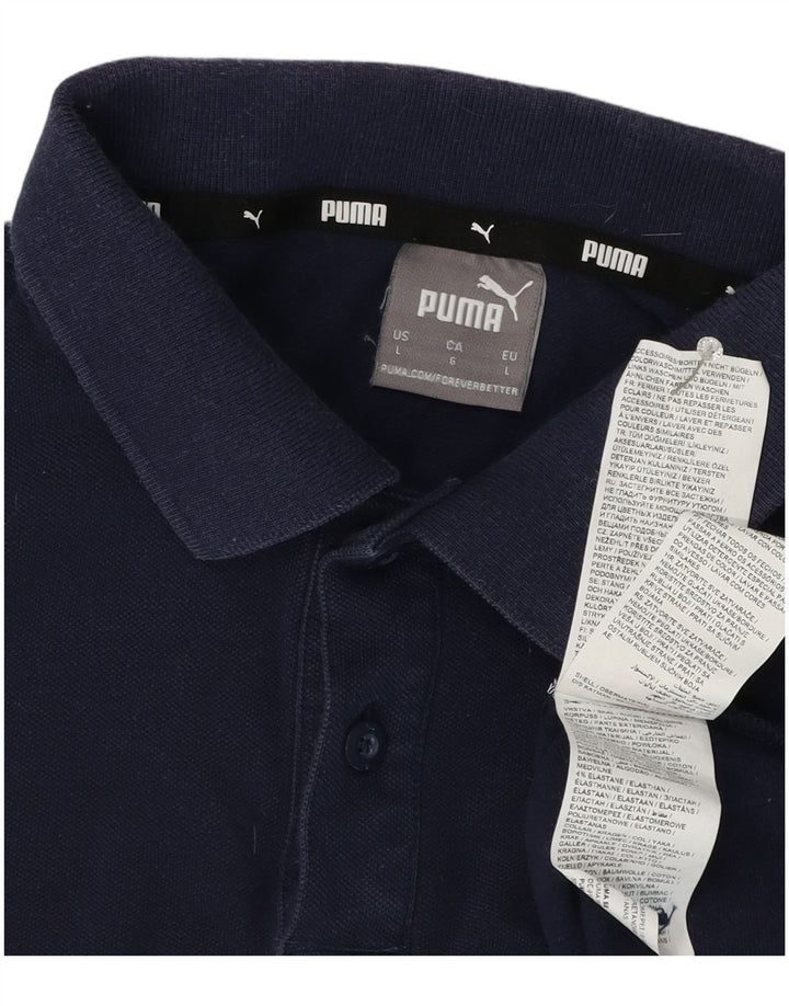 Polo da uomo Puma Large in cotone blu navy