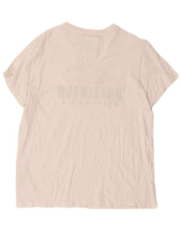 T-shirt Hollister da uomo con grafica Muscle, taglia grande, in cotone bianco