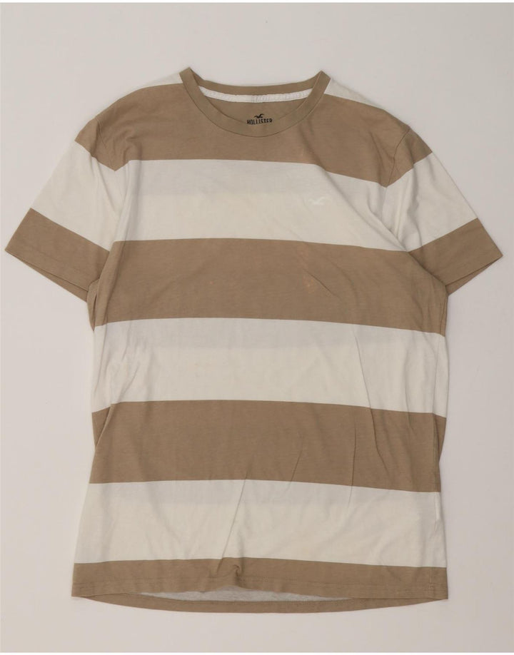 T-shirt da uomo Hollister Top in cotone a righe marrone medio