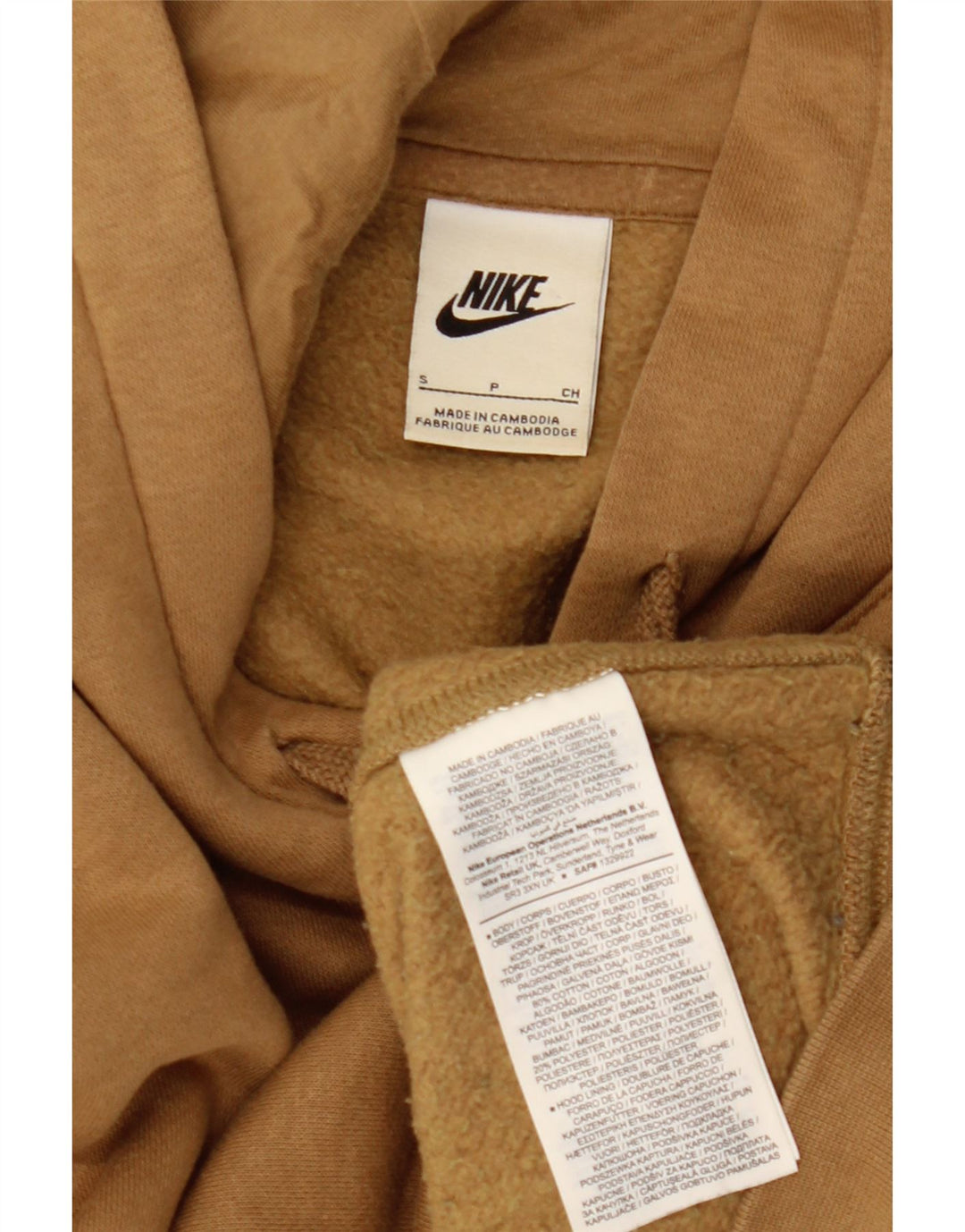 Felpa con cappuccio da uomo Nike Small in cotone beige