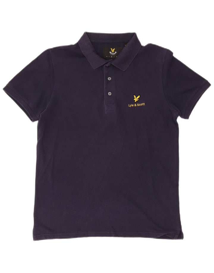 Polo da uomo Lyle & Scott in cotone blu navy medio