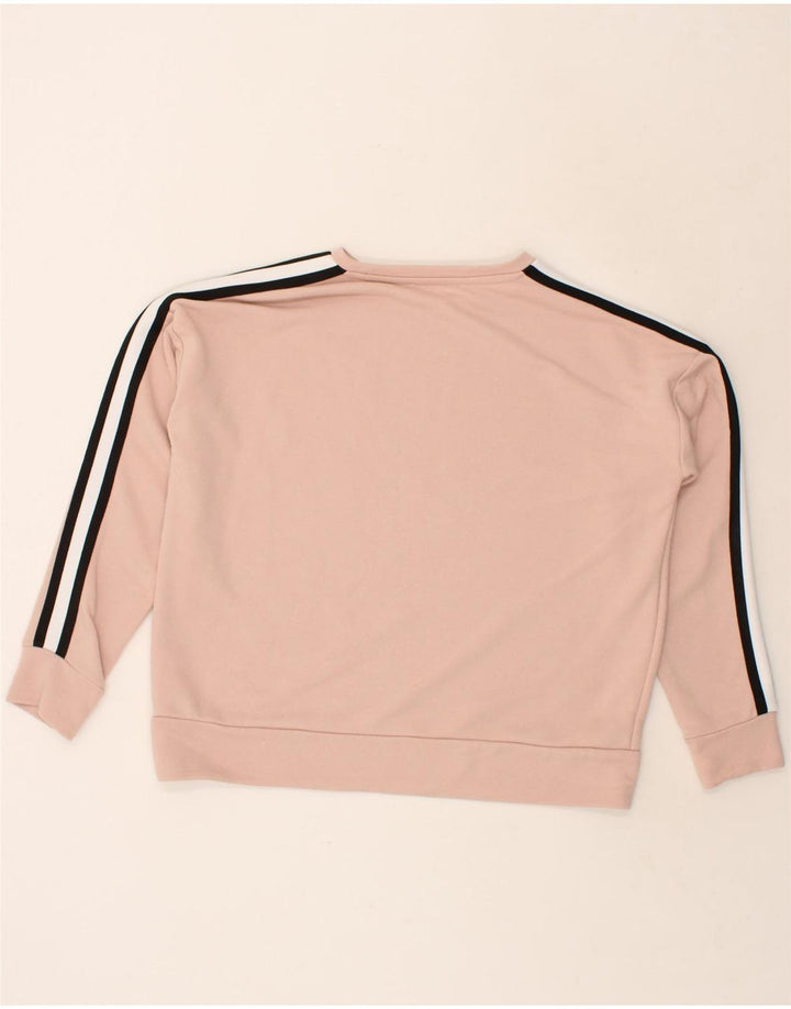 GUESS Womens Graphic Sweatshirt Jumper UK 12 Medium Pink Polyester Vintage Guess and Second-Hand Guess from Messina Hembry 