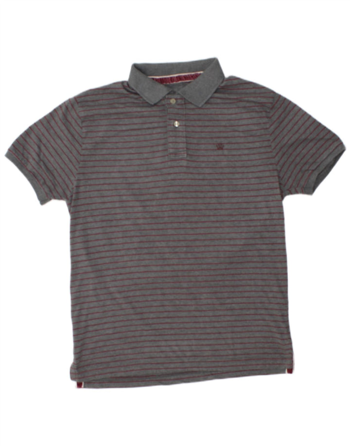 Polo da uomo Scout 2XL in cotone a righe grigie