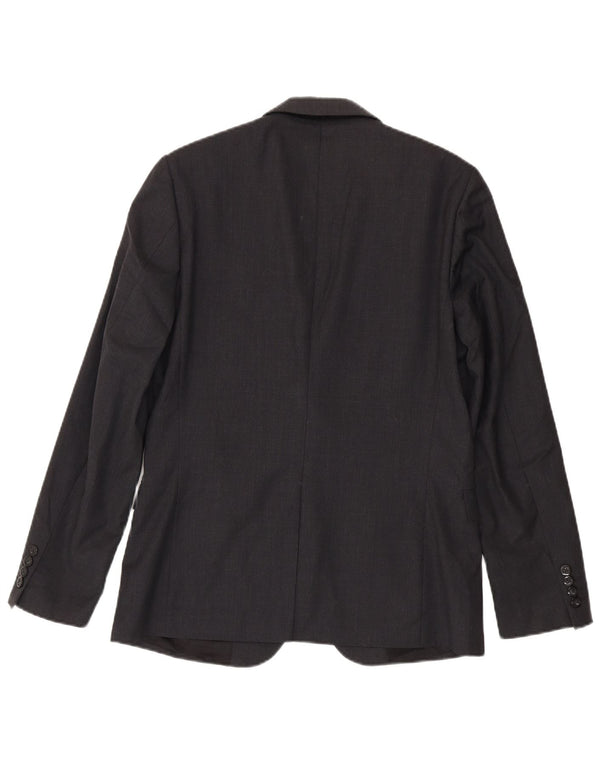 Giacca blazer da uomo a 2 bottoni Dkny UK 40 grande lana grigia