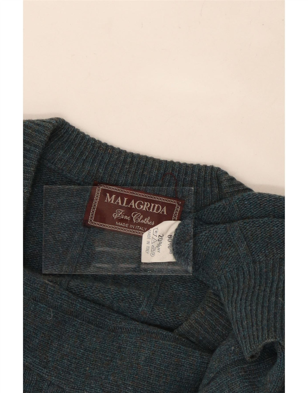 MALAGRIDA Maglione da uomo con scollo a V grande lana verde