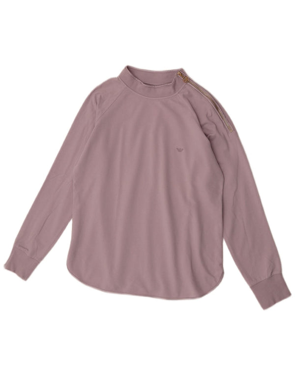 Felpa da donna con collo con zip Emporio Armani UK 14 viola medio