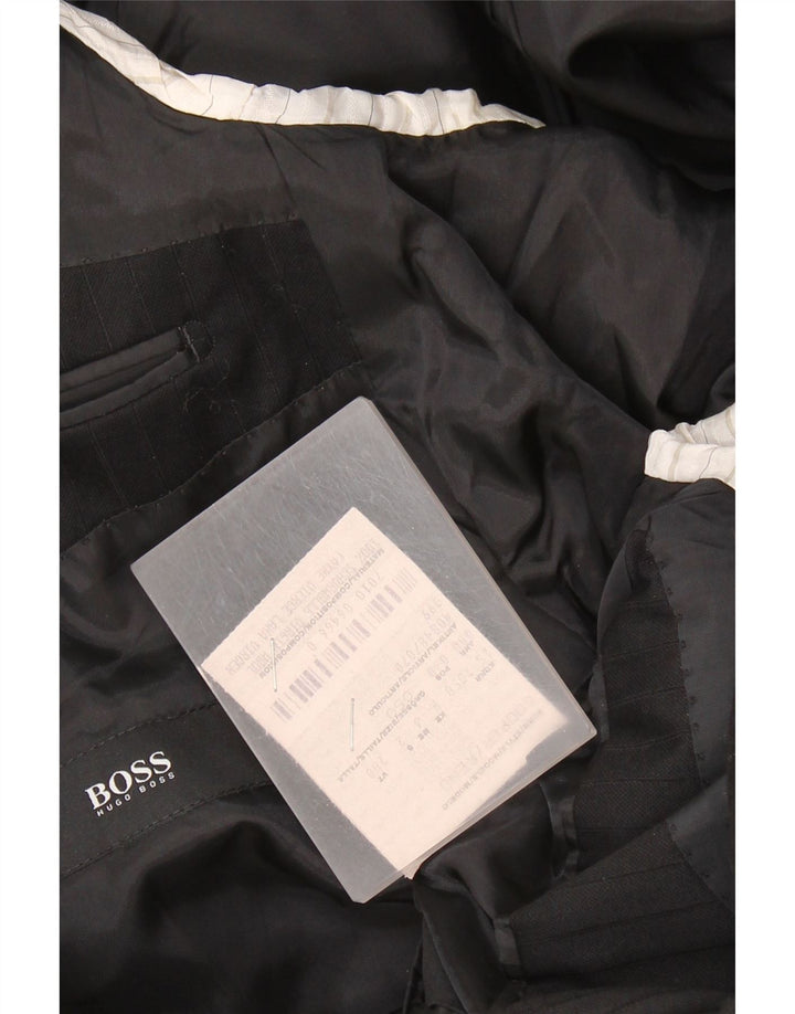 Giacca blazer da uomo a 2 bottoni HUGO BOSS EU 50 grande gessato nero