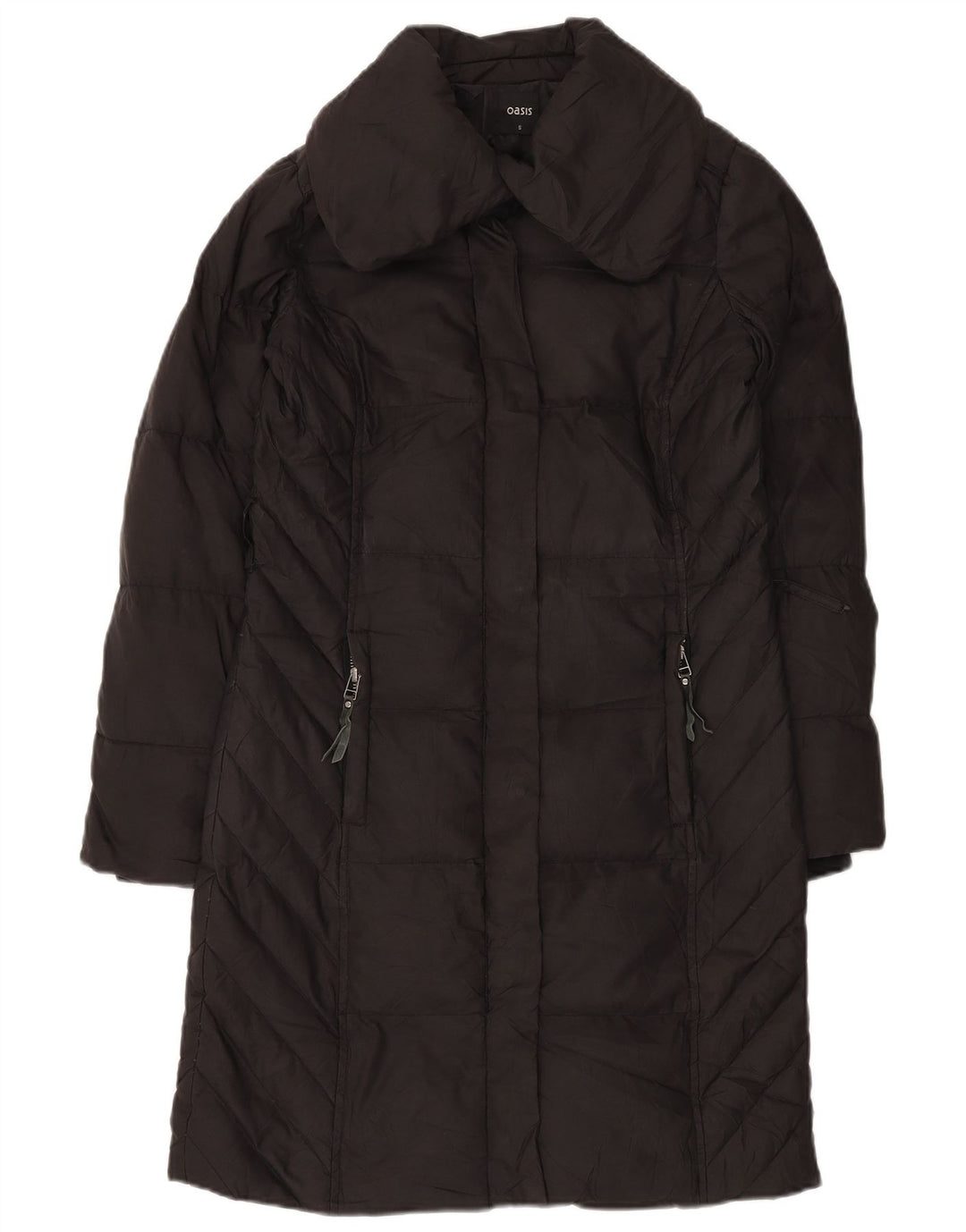 Cappotto imbottito oversize da donna OASIS UK 10 piccolo poliestere nero