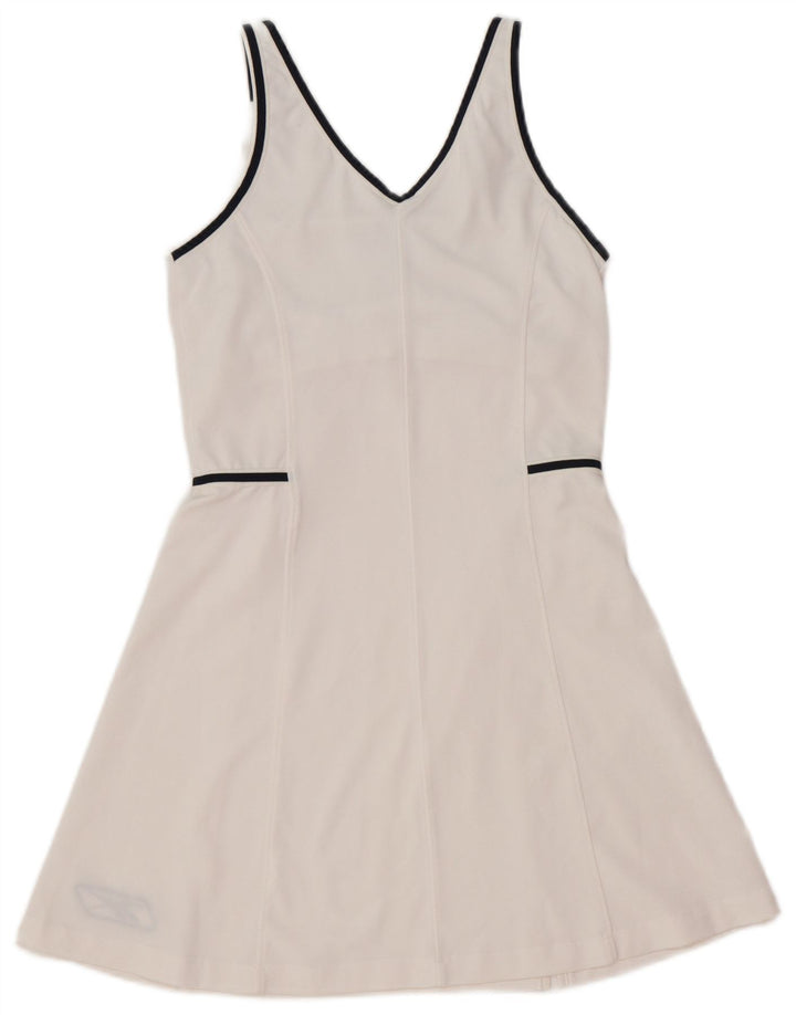 Abito da tennis grafico REEBOK da donna UK 10 piccolo bianco
