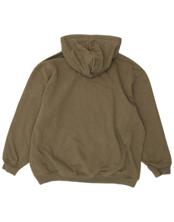 Felpa con cappuccio oversize da donna Adidas UK 16/18 Large in cotone kaki