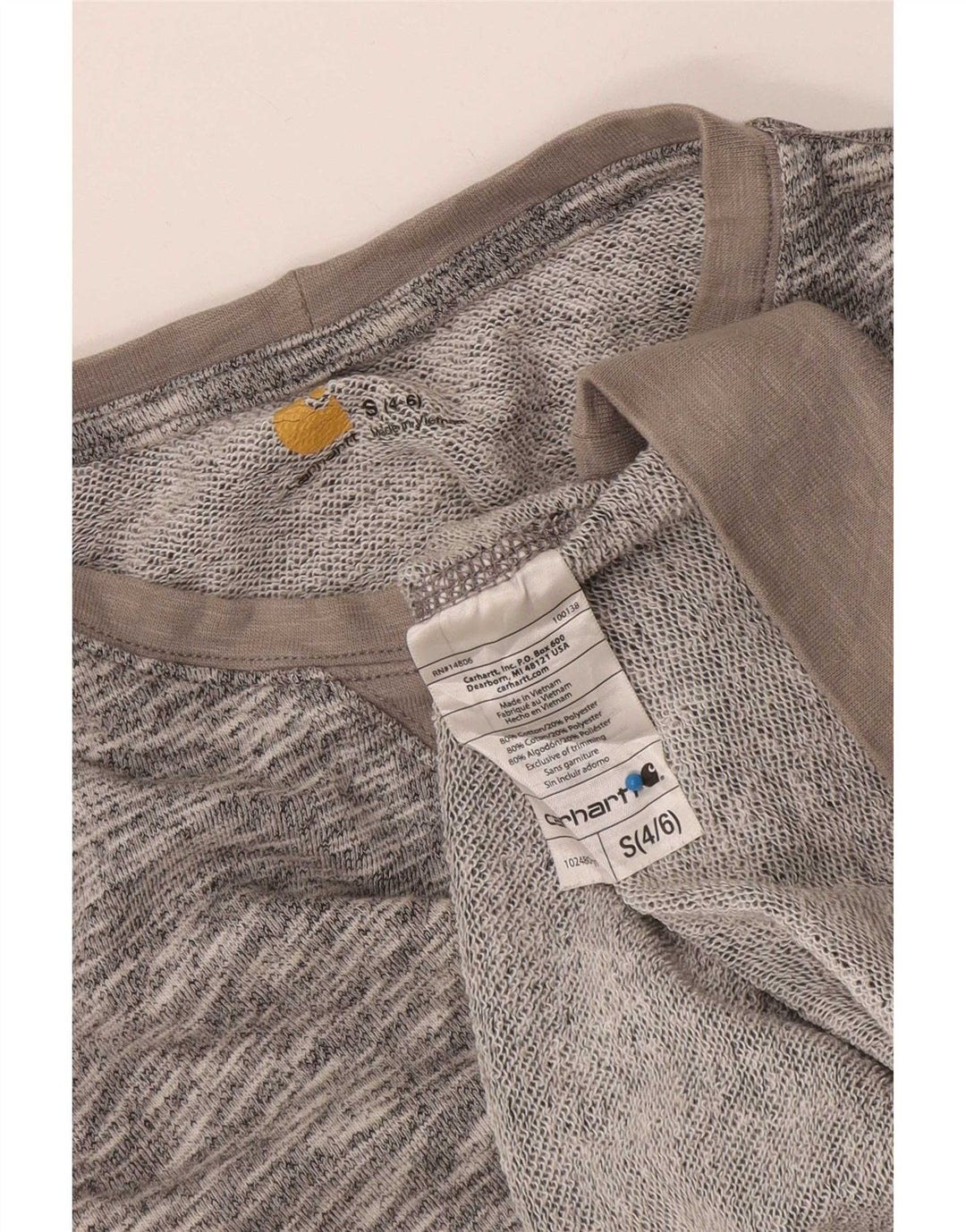 Felpa da donna Carhartt maglione US 4/6 piccolo cotone screziato grigio