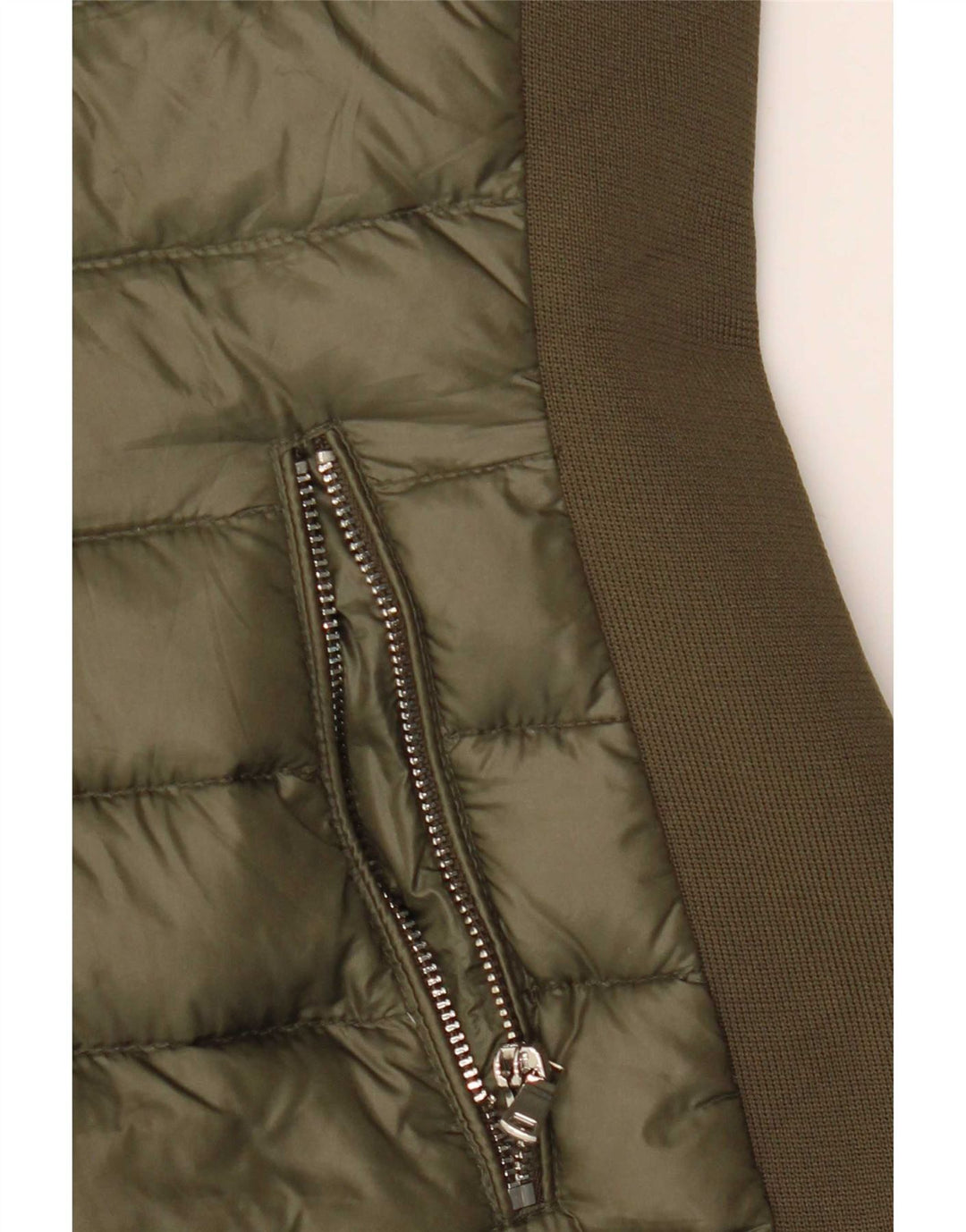Giacca imbottita con cappuccio da donna Zara UK 12 color block color kaki medio